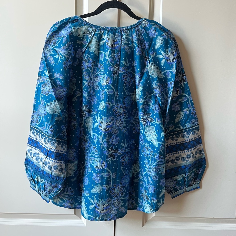 NWT Sundance Arvilla Blue Top Blouse Size Medium - Picture 3 of 8